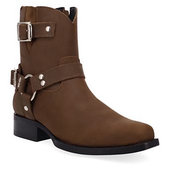 Dingo Renegade Men's Leather Ankle Boots With Buckle Detail