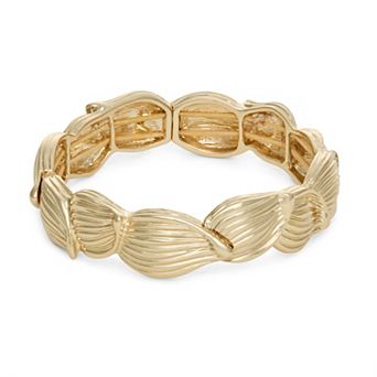 Napier Gold Tone Petals Stretch Bracelet