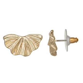 Napier Gold Tone Petal Stud Earrings