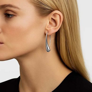 Sophia Teardrop Hook Earrings Modern Minimalist Design in Silver or Gold