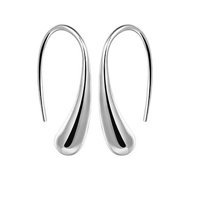 Sophia Teardrop Hook Earrings Modern Minimalist Design in Silver or Gold