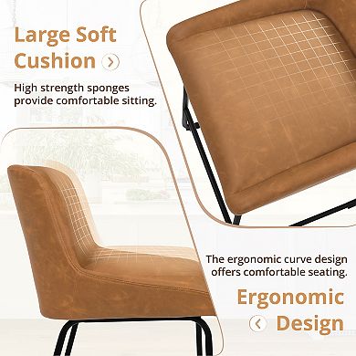Hearthshire Set of 4 Faux Leather Bar Stools, 26" Tall with Thick Padding for Kitchen Counter Island