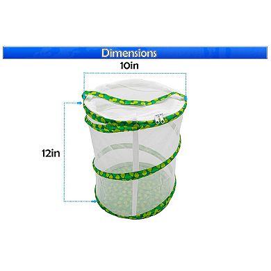 Butterfly Growing Kit - Pop-Up Mesh Habitat, Growing Kit Mesh Enclosure, 12in Tall Collapsible Cage