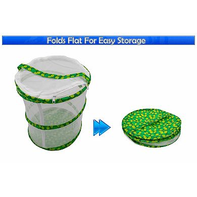 Butterfly Growing Kit - Pop-Up Mesh Habitat, Growing Kit Mesh Enclosure, 12in Tall Collapsible Cage