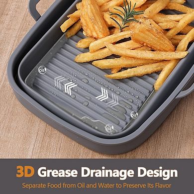 Air Fryer Silicone Liners, Reusable Non-Stick, Heat-Resistant Mats
