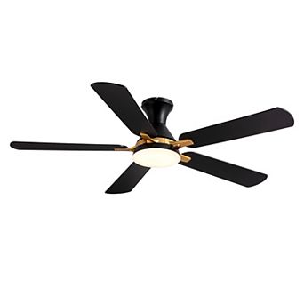 Moooni 52" Flush Mount Ceiling Fan with Light - APP & Remote Control, Dimmable LED, Reversible