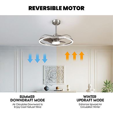 Moooni 24" Smart Modern Low Profile Ceiling Fan with Dual Dimmable LED Light