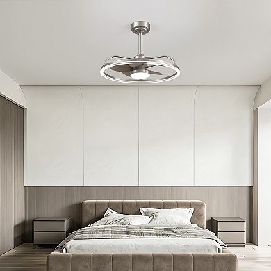 Moooni 24" Smart Modern Low Profile Ceiling Fan with Dual Dimmable LED Light