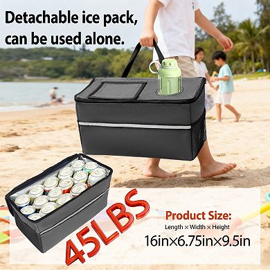 3-in-1 Folding Wagon Cart with Bench Seat, 500lbs Heavy-Duty, All-Terrain Wheels for Camping Beach