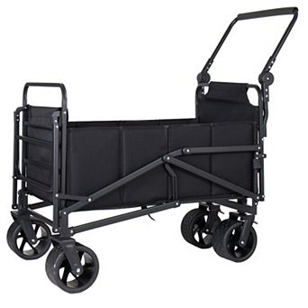 2-in-1 Folding Wagon & Beach Chair, 650LBS Capacity, All-Terrain Wheels for Beach Camping Shopping