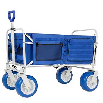 Heavy Duty Beach Wagon with 9" All-Terrain Wheels, Extendable Tailgate, Adjustable Handle