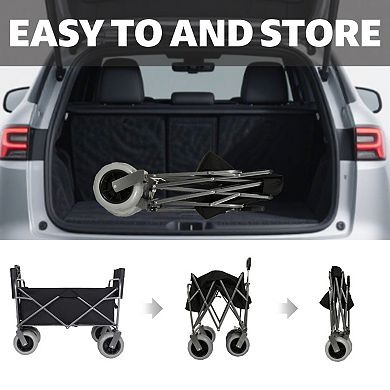 Fishing Cart with Rod Holders, 500lbs Beach Wagon for Sand, All-Terrain 9" Wheels, Waterproof Kit