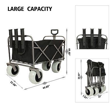 Fishing Cart with Rod Holders, 500 lbs Capacity, 9" Pneumatic Wheels for Beach Camping