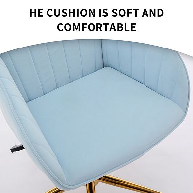 Adjustable Ergonomic Office Chair, Gold Base & Memory Foam Cushion, for Home Bedroom Office