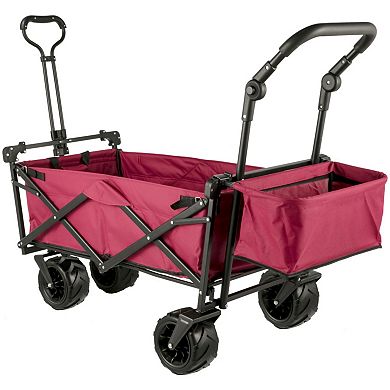 Large Collapsible Wagon with Removable Canopy, Easy Fold, All-Terrain Wheels for Camping, Outdoor