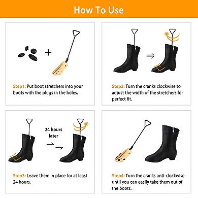 Adjustable Wooden Boot Stretcher Shoe Width Expander for Men’s Boots (1 Pair)