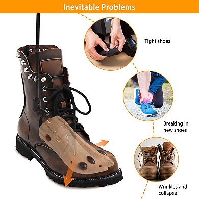 Adjustable Wooden Boot Stretcher Shoe Width Expander for Men’s Boots (1 Pair)