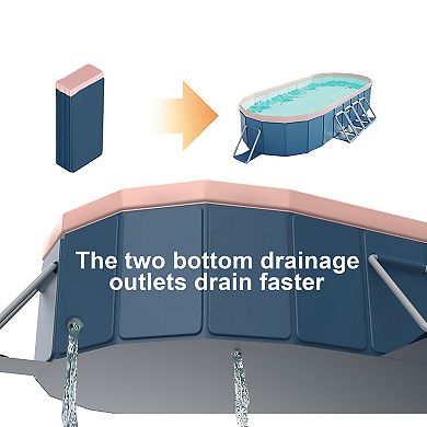 1.7m Foldable Pool Not-Inflatable, Summer Outdoor Swimming