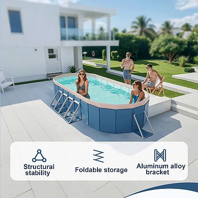 1.7m Foldable Pool Not-Inflatable, Summer Outdoor Swimming