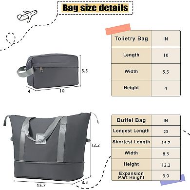 Whisen 5-Piece 22"/26"/ 30" Luggage Set with Duffel, Toiletry Bag, TSA Lock & Spinner Wheels