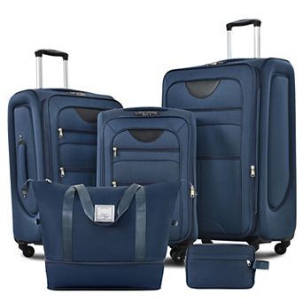 Whisen 5 pc 22"/26"/ 30" Luggage Set with Duffel, Toiletry Bag, TSA Lock & Spinner Wheels