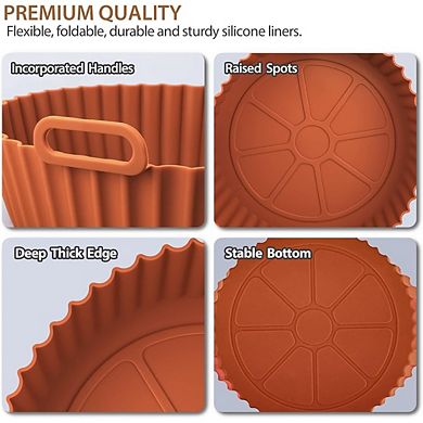 2 Pack Silicone Air Fryer Liners Reusable & Heat-Resistant
