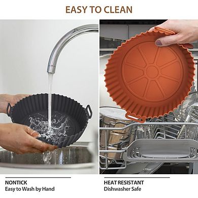 2 Pack Silicone Air Fryer Liners Reusable & Heat-Resistant