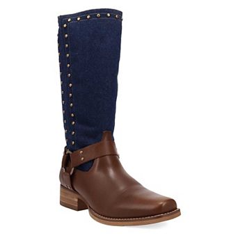 Dingo True Blue Men's Leather Boots With Studded Design