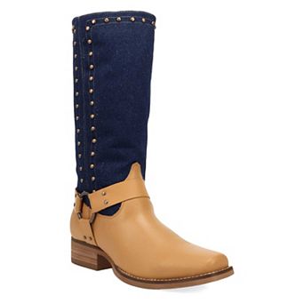 Dingo True Blue Men's Leather Boots With Studded Design