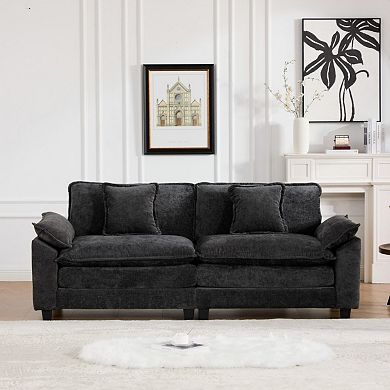 Sectional Couch,Modular Ergonomic Sofa Breathable Chenille Fabric for Living Room Bedroom Apartment