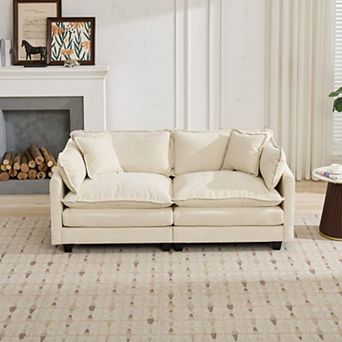 Sectional Couch,Modular Ergonomic Sofa Breathable Chenille Fabric for Living Room Bedroom Apartment