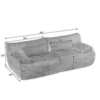 Loveseat Sofa - Cloud Boneless Modular Sofa, Corduroy Fabric for Living Room, Apartment, No Assembly