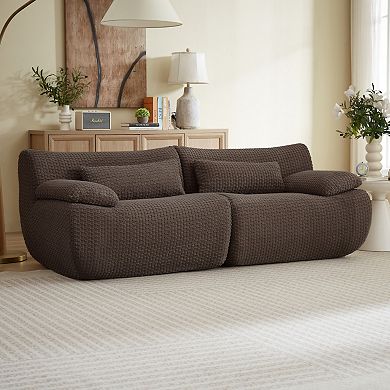 Loveseat Sofa - Cloud Boneless Modular Sofa, Corduroy Fabric for Living Room, Apartment, No Assembly
