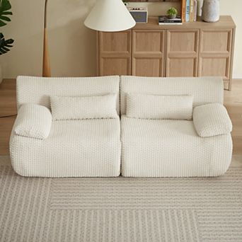 Loveseat Sofa - Cloud Boneless Modular Sofa, Corduroy Fabric for Living Room, Apartment, No Assembly