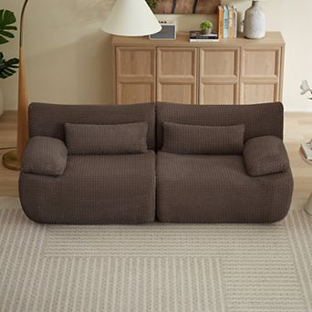 Loveseat Sofa - Cloud Boneless Modular Sofa, Corduroy Fabric for Living Room, Apartment, No Assembly