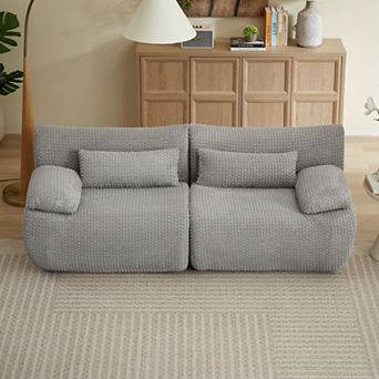 Loveseat Sofa - Cloud Boneless Modular Sofa, Corduroy Fabric for Living Room, Apartment, No Assembly