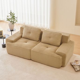 82" L-Shaped Modular Sectional Sofa, Corduroy Fabric,Deep Seat No Assembly for Living Room Apartment
