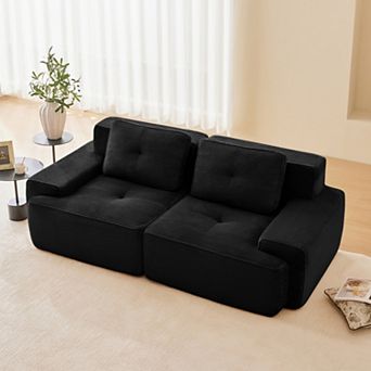 82" L-Shaped Modular Sectional Sofa, Corduroy Fabric,Deep Seat No Assembly for Living Room Apartment