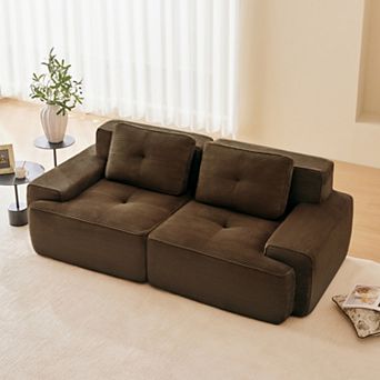 82" L-Shaped Modular Sectional Sofa, Corduroy Fabric,Deep Seat No Assembly for Living Room Apartment