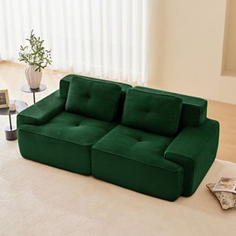 82" L-Shaped Modular Sectional Sofa, Corduroy Fabric,Deep Seat No Assembly for Living Room Apartment