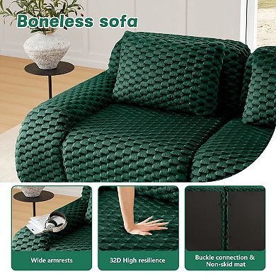 82" Modern Modular Sectional Sofa,Flannelette Fabric,No Assembly,Anti-Slip for Living Room Apartment