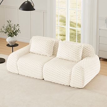 82" Modern Modular Sectional Sofa,Flannelette Fabric,No Assembly,Anti-Slip for Living Room Apartment