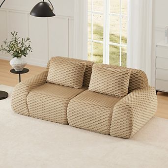82" Modern Modular Sectional Sofa,Flannelette Fabric,No Assembly,Anti-Slip for Living Room Apartment