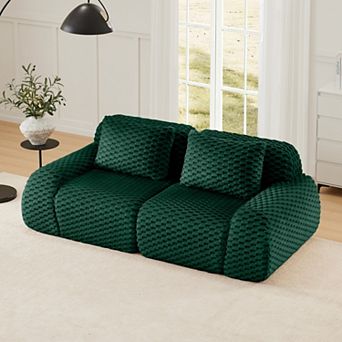 82" Modern Modular Sectional Sofa,Flannelette Fabric,No Assembly,Anti-Slip for Living Room Apartment