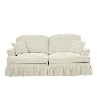 Modular 2-Seater Chenille Sofa with Removable Skirts, Comfy Loveseat for Living Room & Apartment