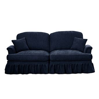 Modular 2-Seater Chenille Sofa with Removable Skirts, Comfy Loveseat for Living Room & Apartment