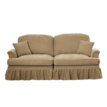 Modular 2-Seater Chenille Sofa with Removable Skirts, Comfy Loveseat for Living Room & Apartment