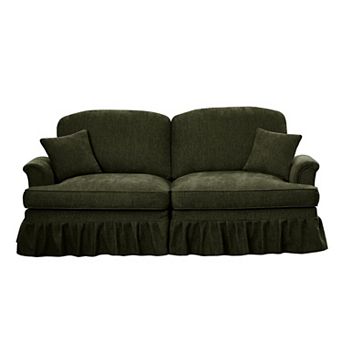 Modular 2-Seater Chenille Sofa with Removable Skirts, Comfy Loveseat for Living Room & Apartment