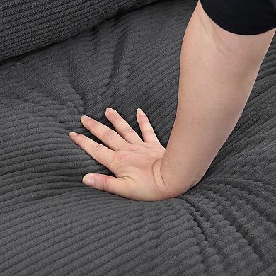 57" Modular Loveseat Sofa, Comfy Upholstered Wooden Frame 2-Seater for Living Room, Apartment