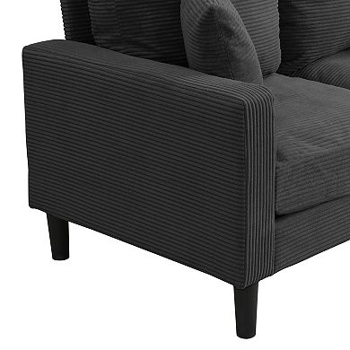57" Modular Loveseat Sofa, Comfy Upholstered Wooden Frame 2-Seater for Living Room, Apartment